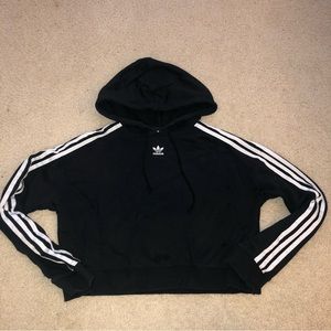 Adidas Women’s Long Sleeve Crop Top Hoodie Sweatshirt